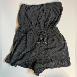 Black and White Striped Romper